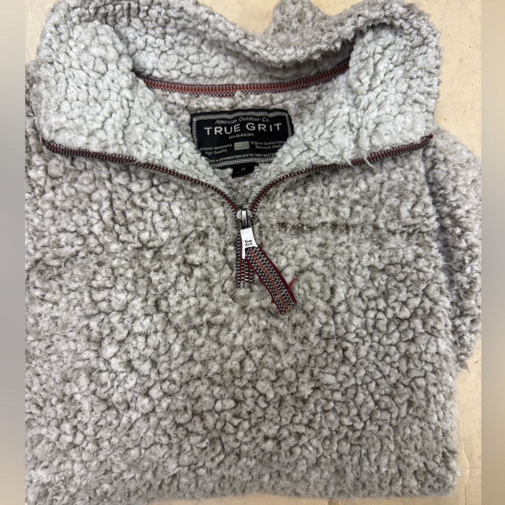 True Grit Light Gray Sherpa Fleece